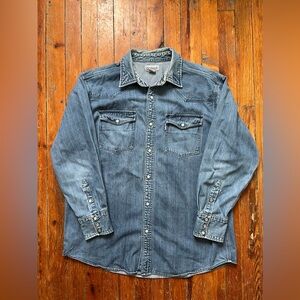 Men’s vintage Carhartt denim shirt, Western style, extra large XL
